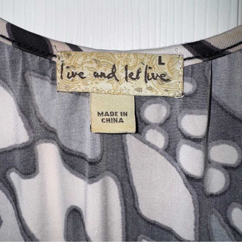 Live and Let Live Black and White Sheath Butterfly Midi Dress size L - Picture 4 of 12